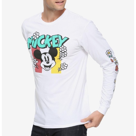 Disney Mickey Mouse Floral Long Sleeve T-Shirt Sz XL BoxLunch New unisex - Picture 1 of 7